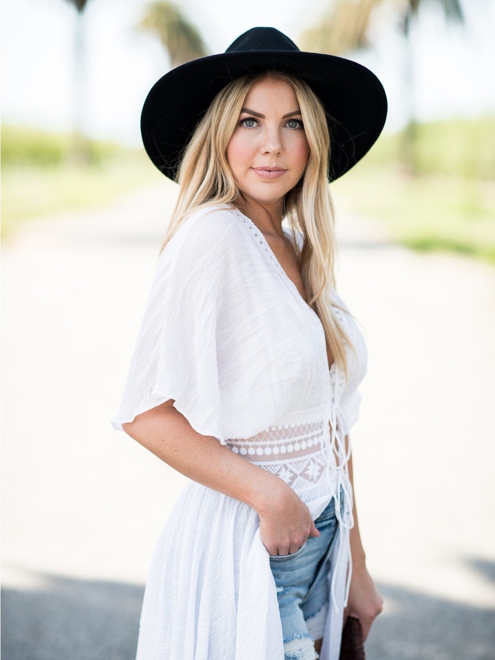 BiBi White Lace-Detail Cardigan with Tie Front